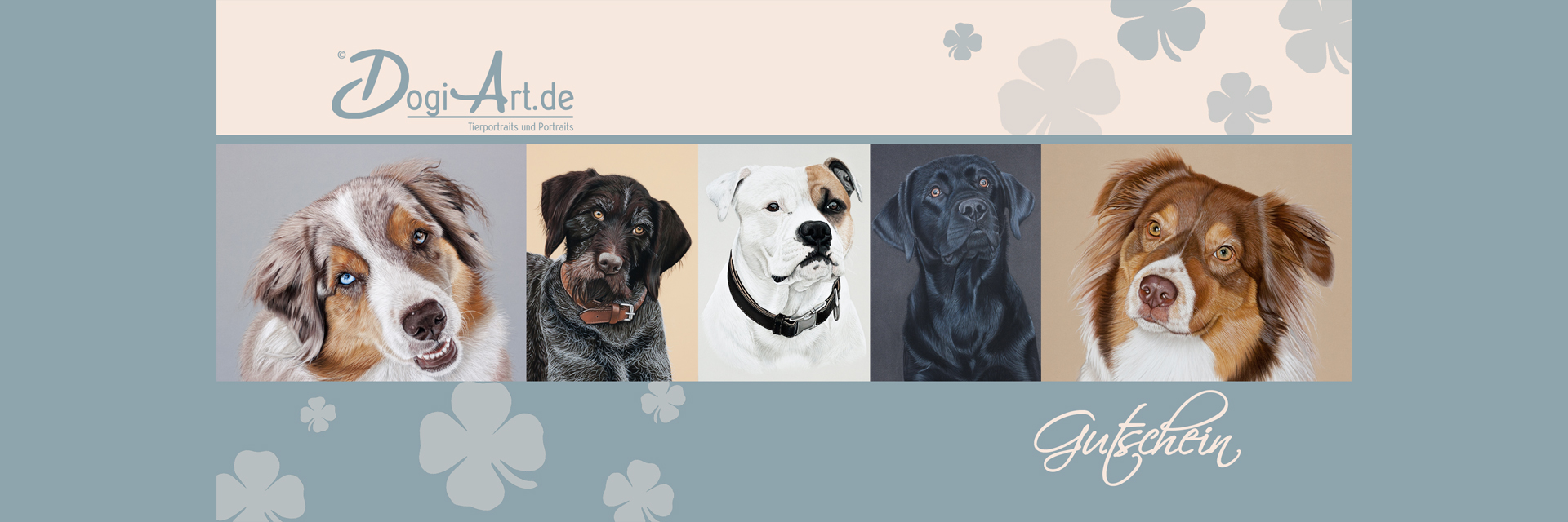 Gutscheine von DogiArt für Tierportraits und Portraits