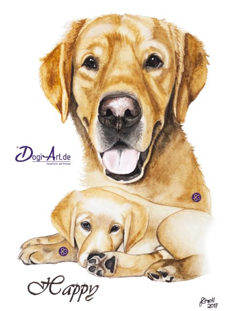 Golden Retriever Happy Easy-Tierportraits DogiArt