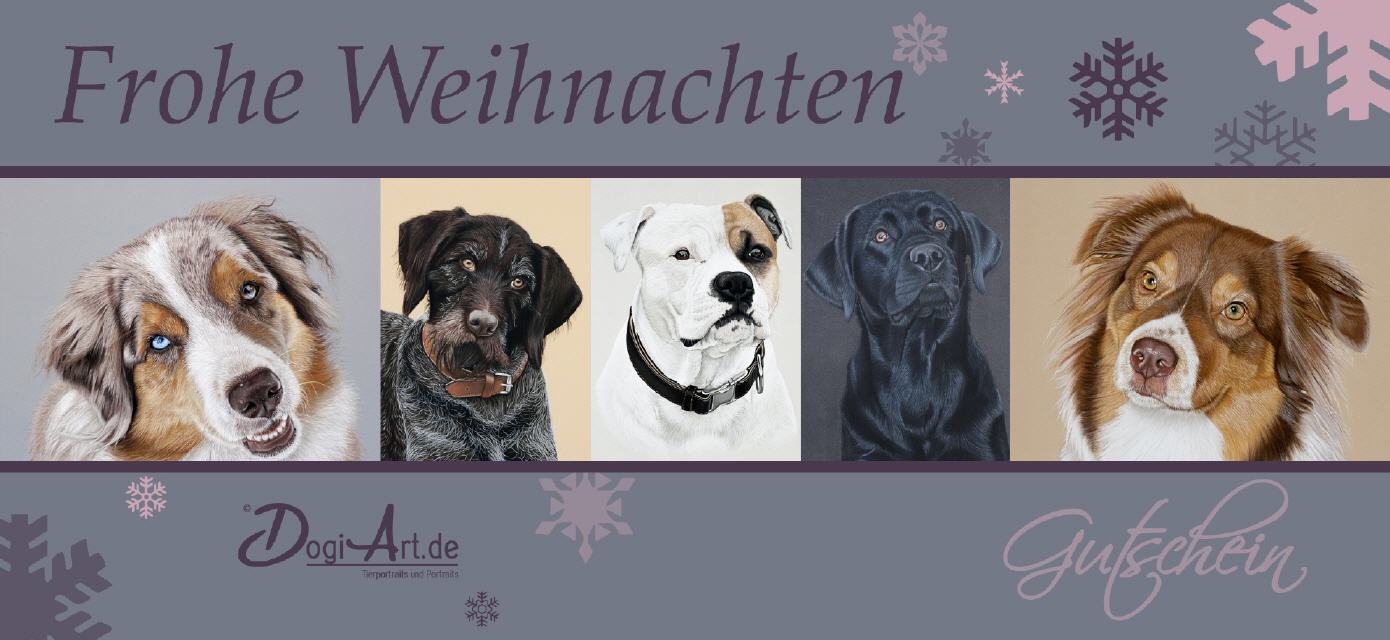 Gutschein Weihnachten für ein Portrait von DogiArt